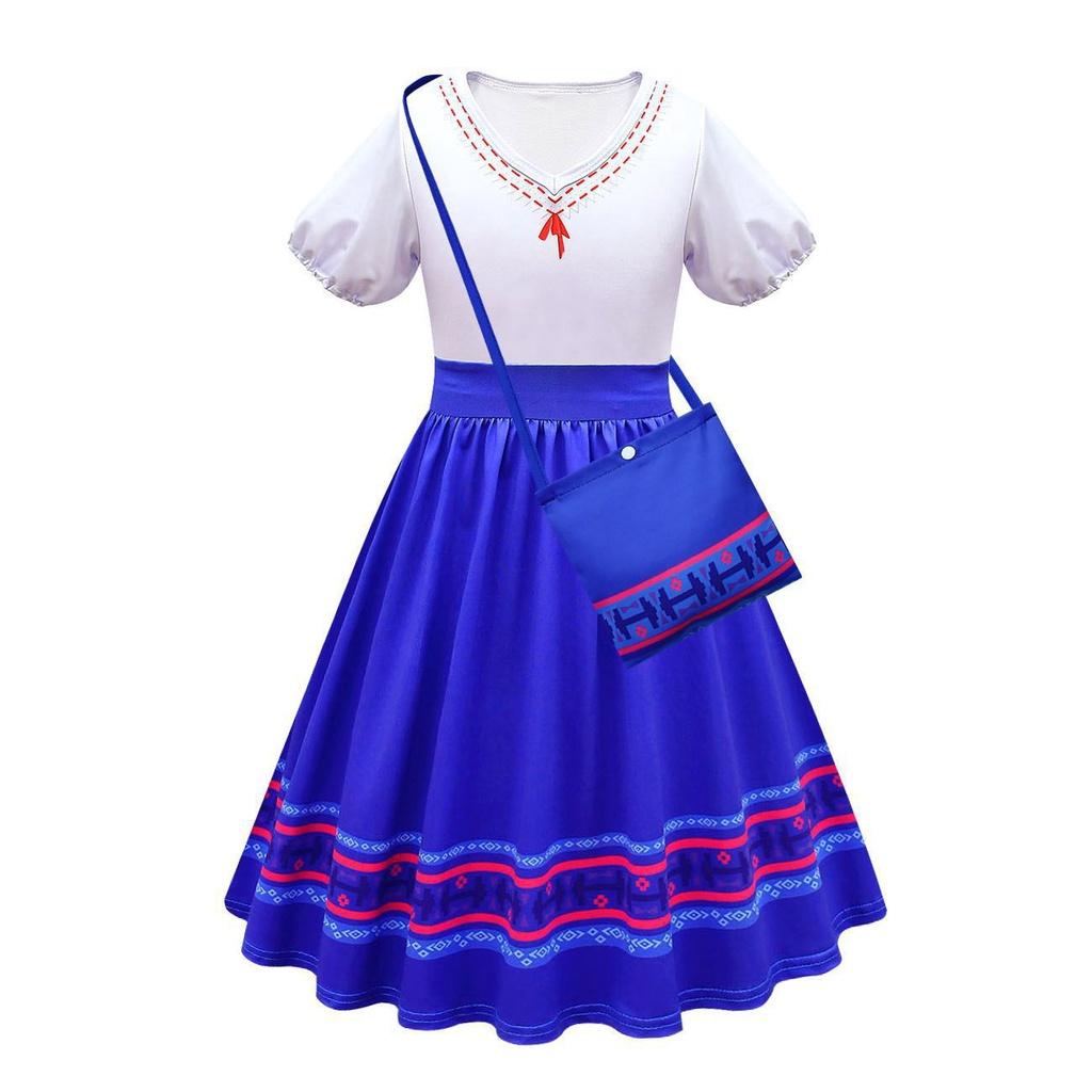 Encanto Mirabel Girls Princess Dress For Costume Parties And Cosplay Floral Detail