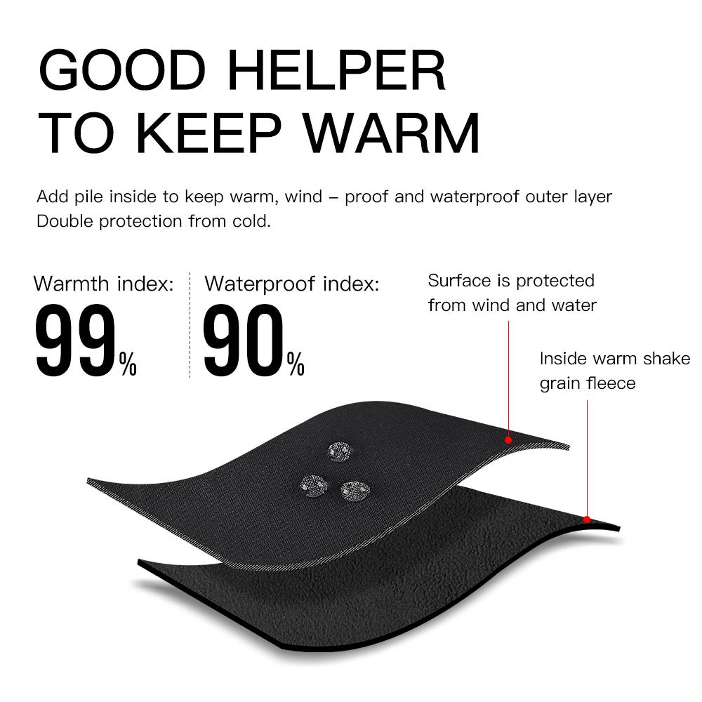 Toamnă Iarnă Mănuși Moto Bărbați Rezistent la vânt Anti-alunecare Ecran tactil cald pentru Muncă Mănuși Ciclism Schi Alpinism Negru