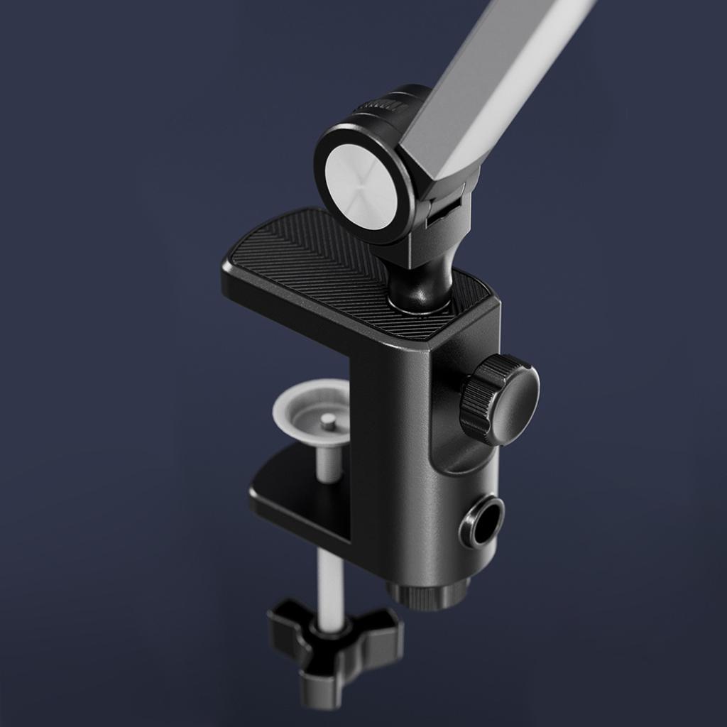 360 Degree Adjustable Desk Clamp C Shape Retaining Clip Table Mount Heavy Duty Mic Stand Multi Function Boom Arm Bracket