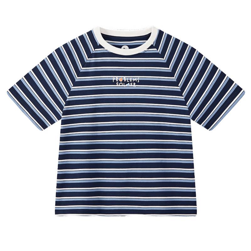 MQD Boys' College Style Striped Short Sleeve T-Shirt