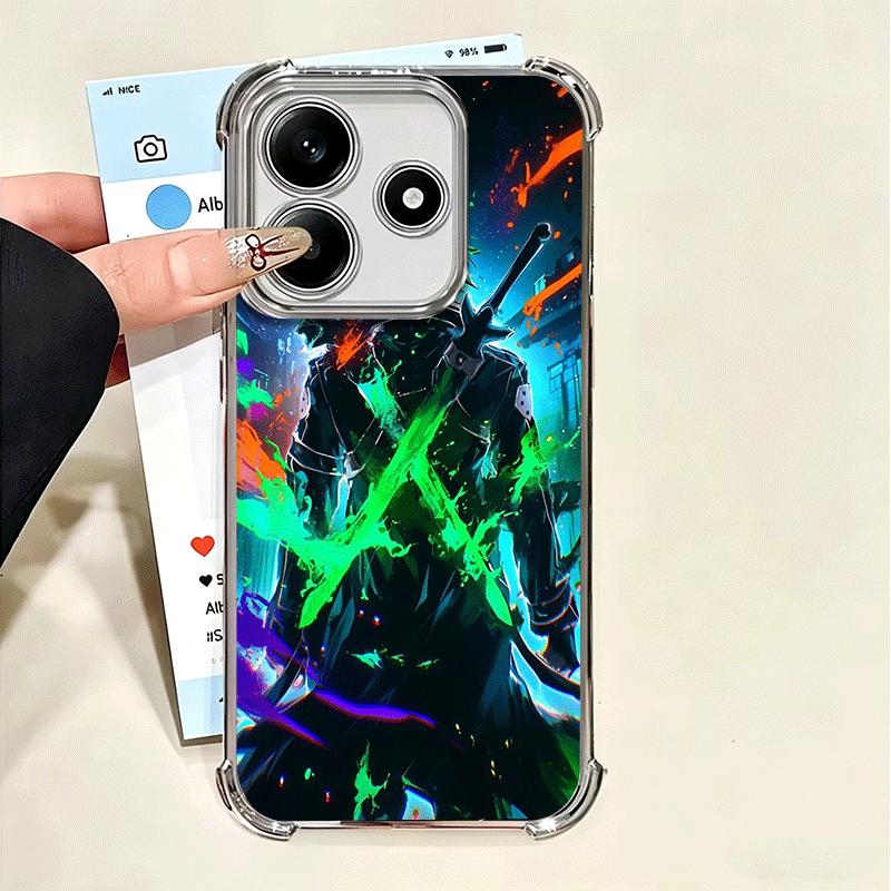 

Sword Art Online Kirito Plating Phone Case For Xiaomi Poco X5 X6 X7 X8 Pro Max F8 Ultra F7 M8 M7 M5S Redmi 15C 15 14C 13C 13 X3 Xiaomi Poco M8