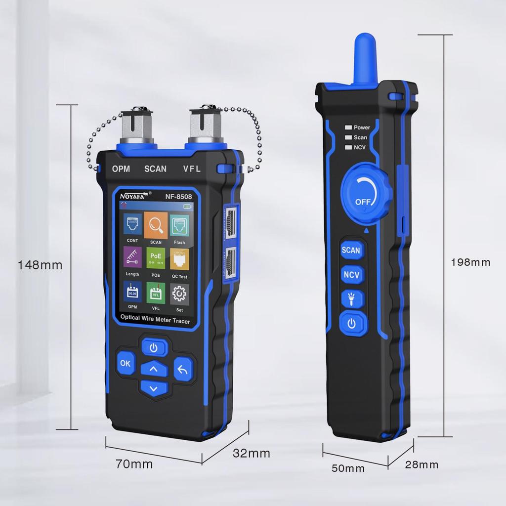 NOYAFA NF-8508 Network Cable Tester LCD Digital Rechargeable Network Line Finder Wire Tracker PoE Checker Optical Wire Meter