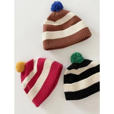 Fashion Autumn Winter Knitted Hat Korean Style Advanced Stripes Couple Hat Unisex Warm Ear Protection Hat Christmas Gift