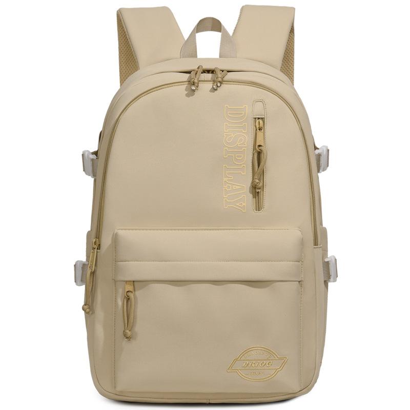 Schoolbag Solid Color Backpack 1011 New Fashion Trend School Bag Travel Leisure Backpack Commuter Versatile College Student School Bag