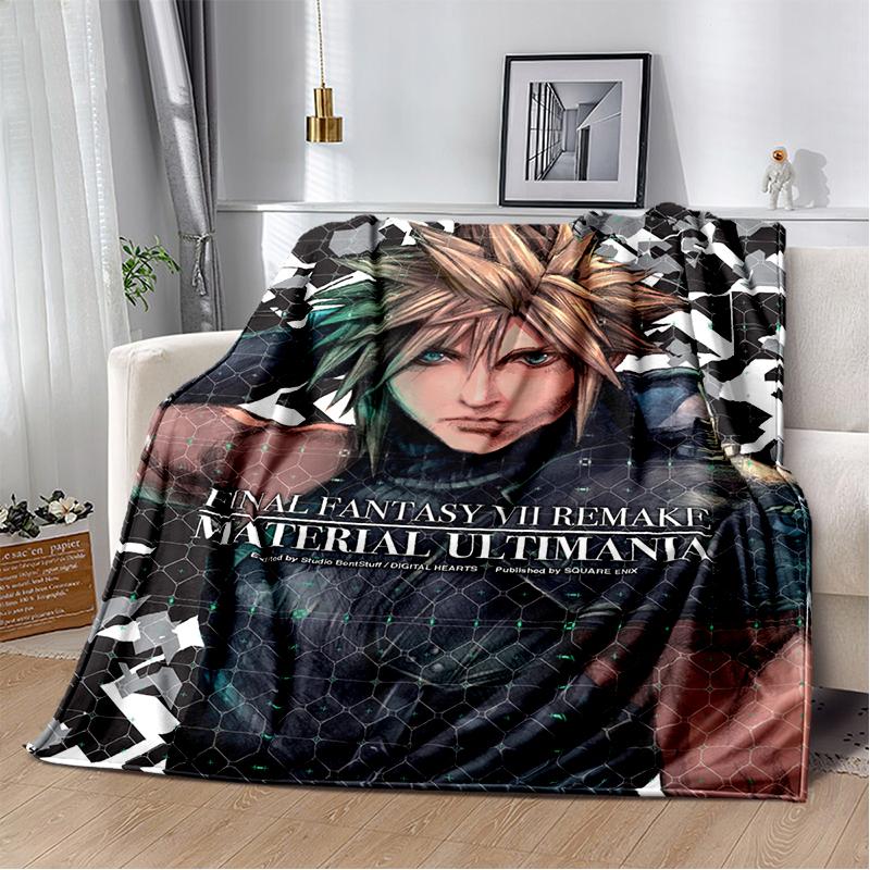 2025 New Style Final Fantasy Games Cloud Tifa Aerith Sephiroth Blanket,Soft Throw Blanket for Home Bedroom Bed Sofa Cover Kids
