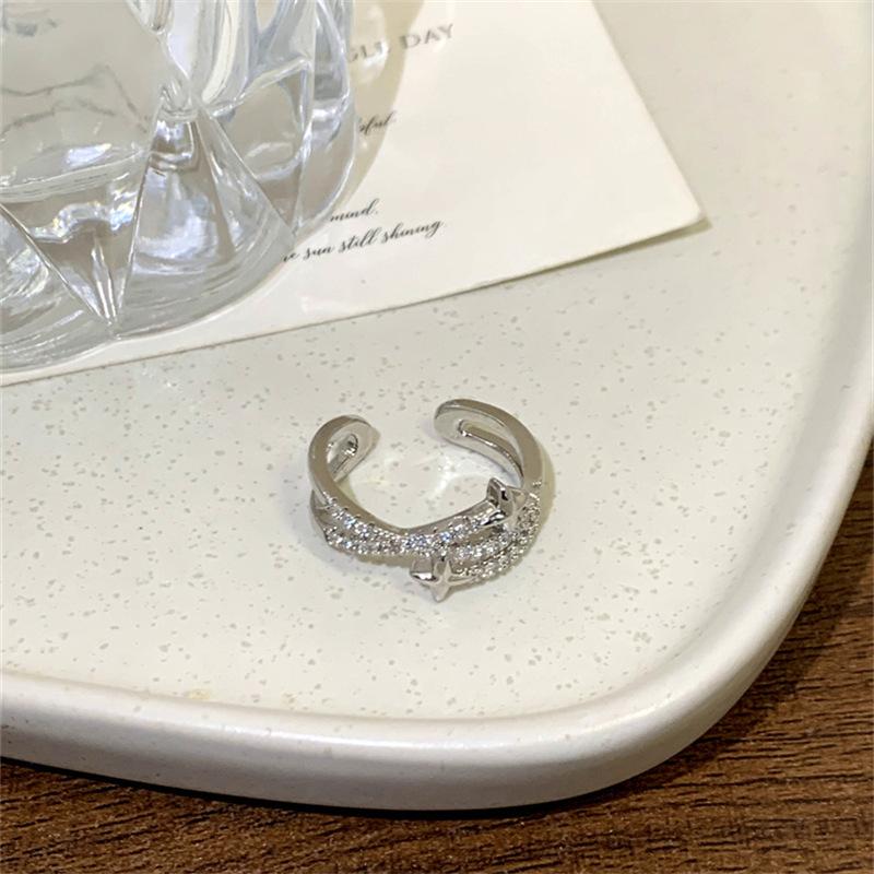 Simple Star Open Ring - Women's Unique Design, Fashionable and Stylish, Adjustable Opening for Index Finger, Lightweight