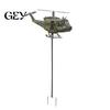 Weather-resistant Yard Decor Patriotic Wind Spinner, Helicopter Windmill Stake with Spinning Propeller, 2D Flower Bed Spinner Outdoor Metal