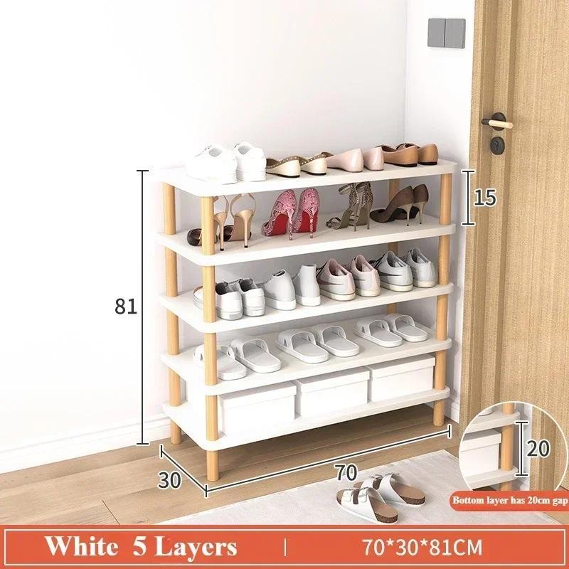 

Wooden Shoe Rack Household Simple Multi-layer Storage Rack Widening and Raising Easy To Assemble Space Saving Storage Shoe Rack