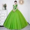 Student Art Exam Evening Dress 1011 New Green Tutu Dress Solo Performance Dress Singing Bel Canto Dress