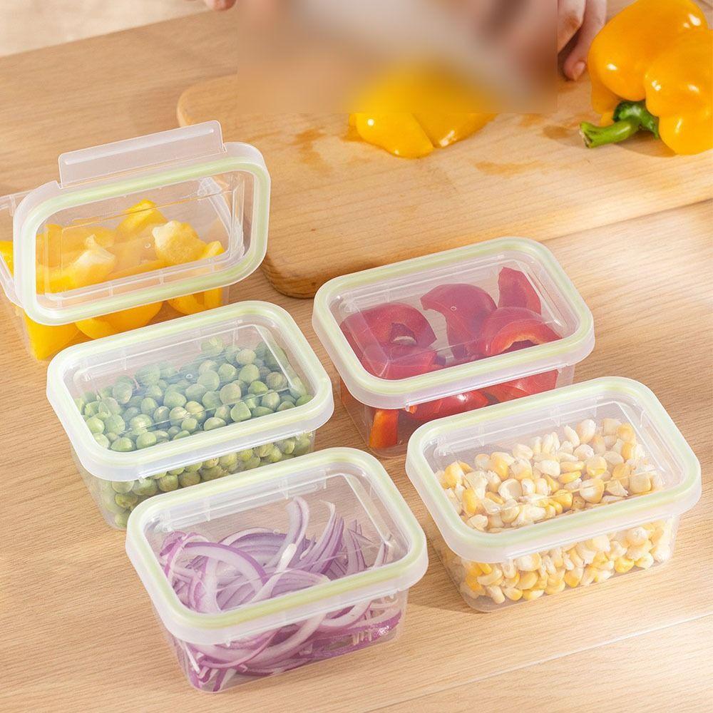 Portable Clear Refrigerator Storage Box Sealed Stackable Trasparent Crisper Rectangular Fresh-Keeping Box
