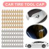 50Pcs Tire Valve Stem Caps Copper Metal Slotted Slot Valve Caps Universal Tire Valve Air Dust Cover Stem Caps for Car Motorcycle