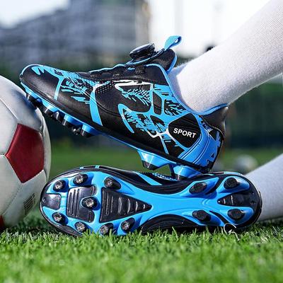 28-39 School New Children's Football Shoes with Rotating Buckle and Spikes  Soccer Shoes for Kids