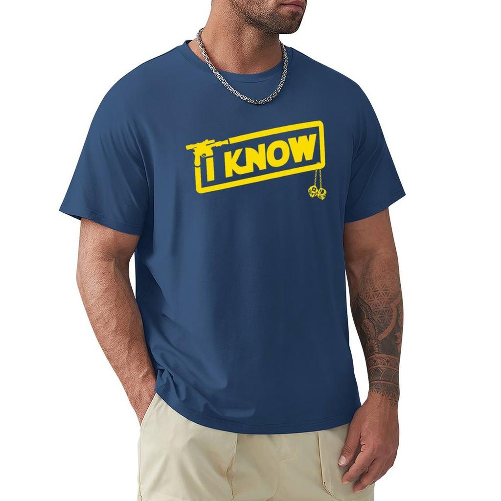 I Know T-Shirt Vintage T Shirts Graphic Tee Shirt Sweat Blanks Heavyweight T Shirts For Men