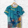 Men's 3D Printed T-Shirt Bahamas Flag and Emblem Print Short Sleeve O-Neck Pullover Casual Breathable Quick Drying Sports Top