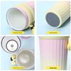 High-Capacity Stainless Steel Thermos with Ceramic Liner and Lanyard - Straw-Equipped Ice-Buster for Outdoor and Car Use