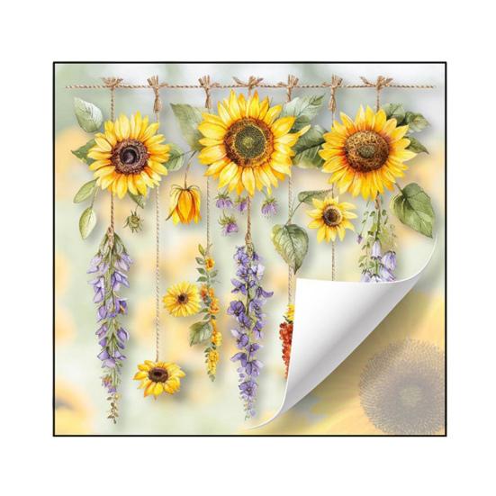 Glasaufkleber Wasserdicht PVC Doppelseitiges Design Sonnenblumenmuster Fensteraufkleber Glastüren Fenster Heimdekoration