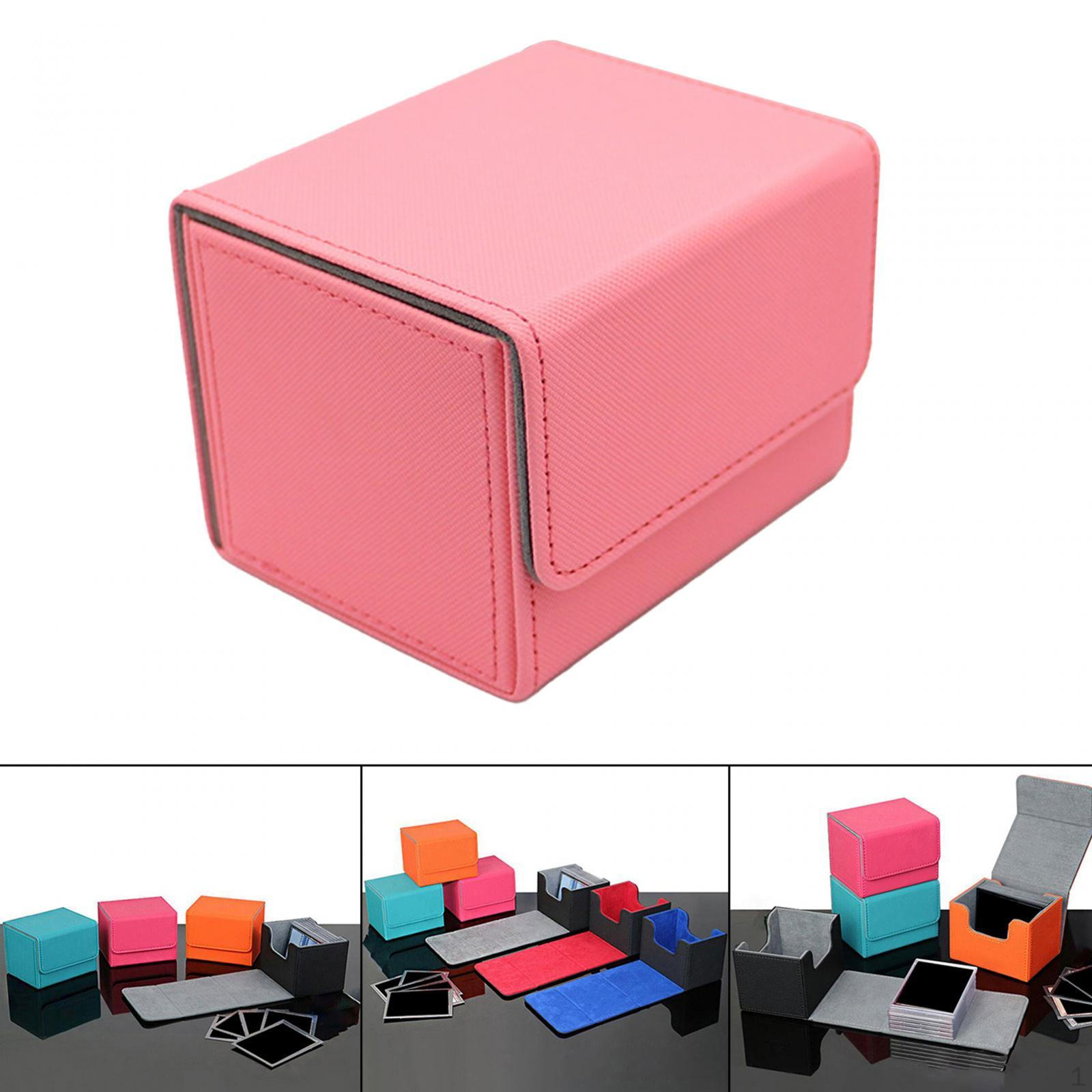 Card Deck Box Holder Storage for Sports Cards Trading Collectible розовый