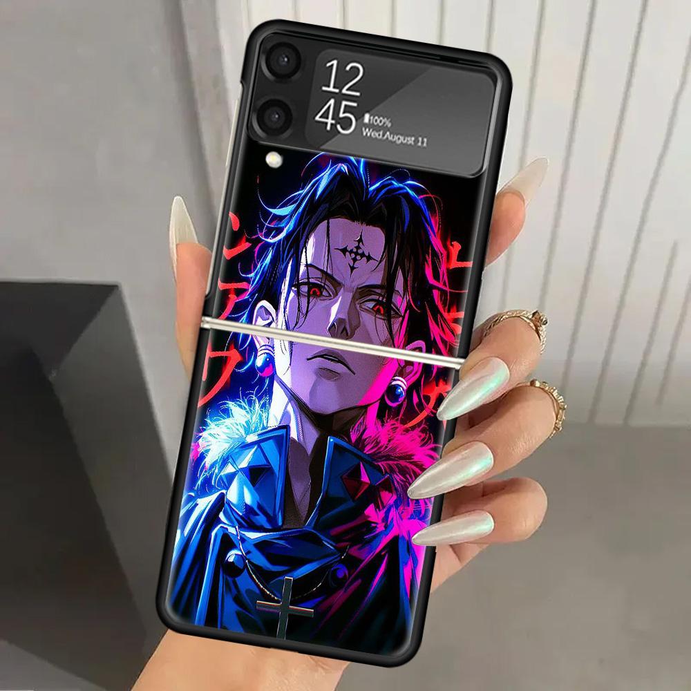 Huner X-Hunters Chrollo Shizuku Hard PC Back Phone Case for Samsung Galaxy ZFlip 7 6 5 Z Flip 4 ZFlip6 Z Flip7 5G ZFlip4 Flip3 Z
