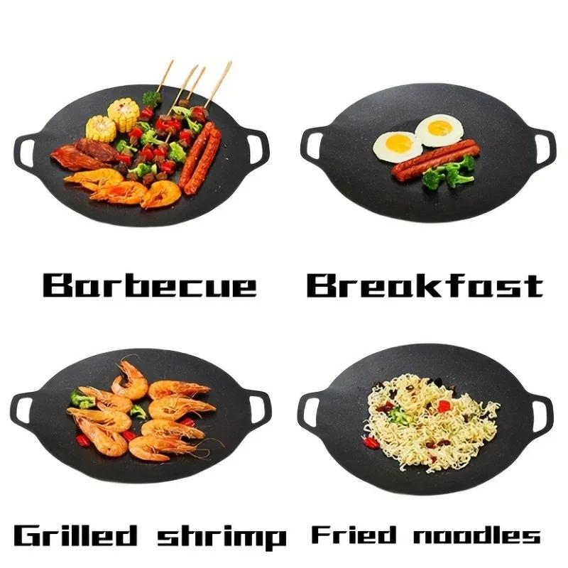 Outdoor electrical dual-use non stick baking tray with handle,evenly heated,easy to clean,for stir frying noodle,fried egg,steak