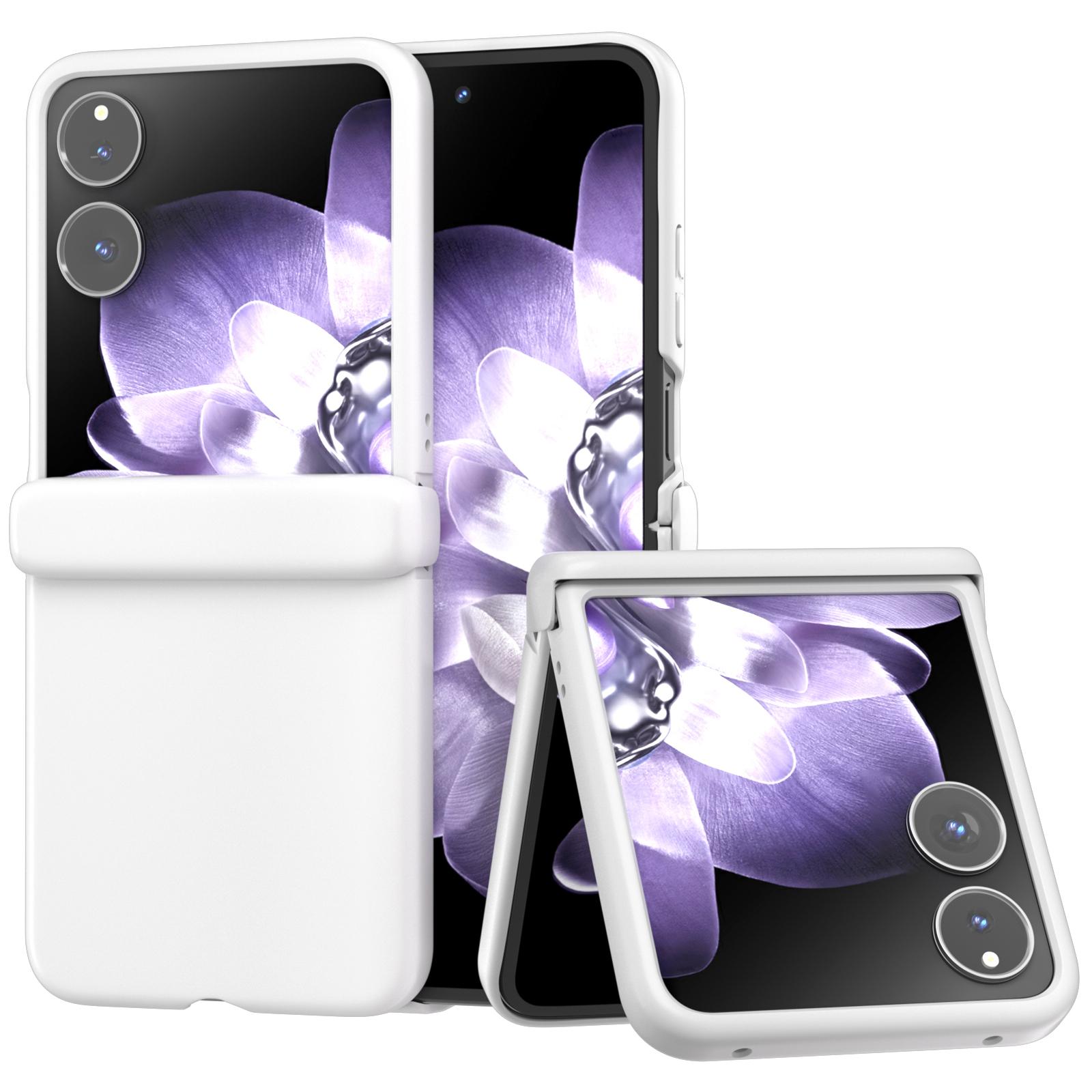 

ABEEL Чехол для Xiaomi Mix Flip 5G с покрытием, приятным на ощупь, ПК чехол для телефона с защитой шарнира White