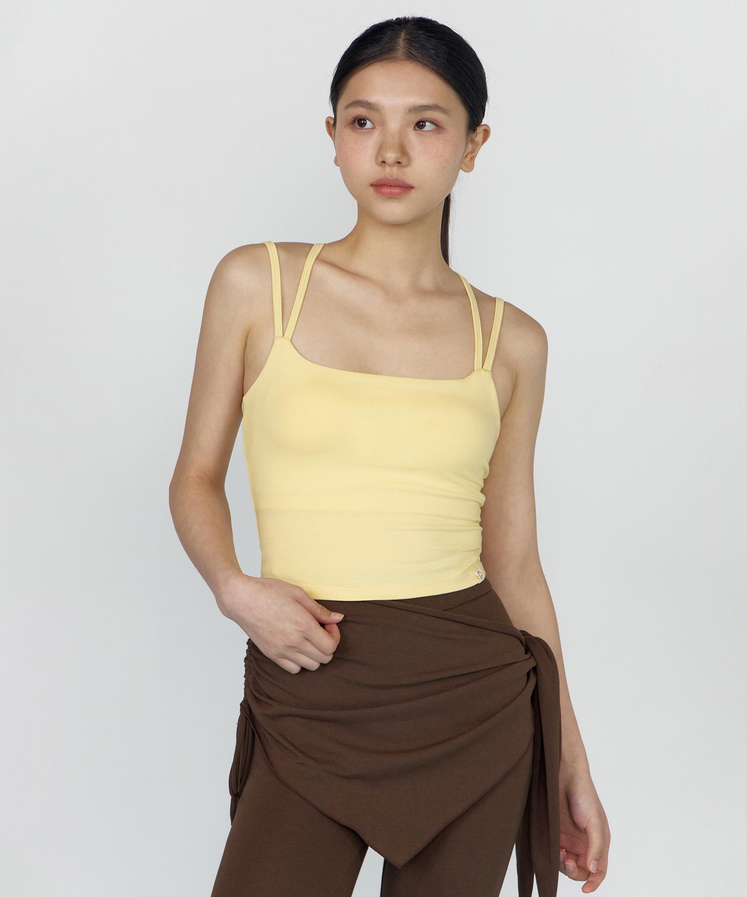 Diyani Serene Square Tank (Butter Yellow) S