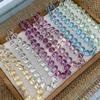 Blogger With The Same Color Dopamine Color Pink Beaded Necklace Female Fashion High Sense Ice Transparent Clavicle Chain