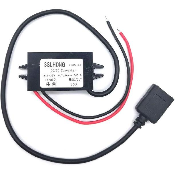 DC-DC Понижающий модуль-преобразователь 8-35V 12V/24V в 5V 3A с USB Type-C, Регулятор напряжения, Зарядное устройство 3.0 USB A