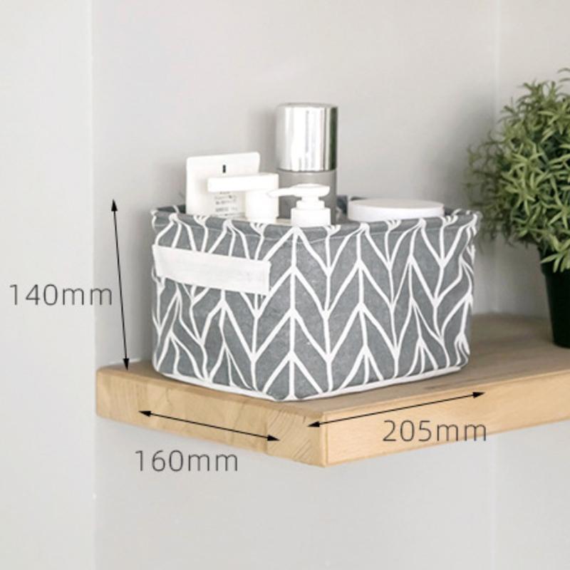 Linen Desktop Storage Basket Sundries Toy Storage Box Laundry Basket Underwear Cosmetic Organizer Office Stationery Organizer