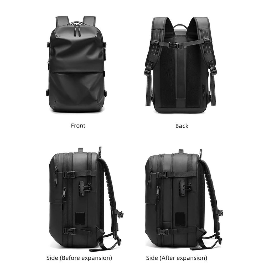 Denash 25L 30L 60L Vacuum Seal Travel Backpack, Lockable Carry-On Suitcase Luggage, Expandable Air Compression Vacuum System