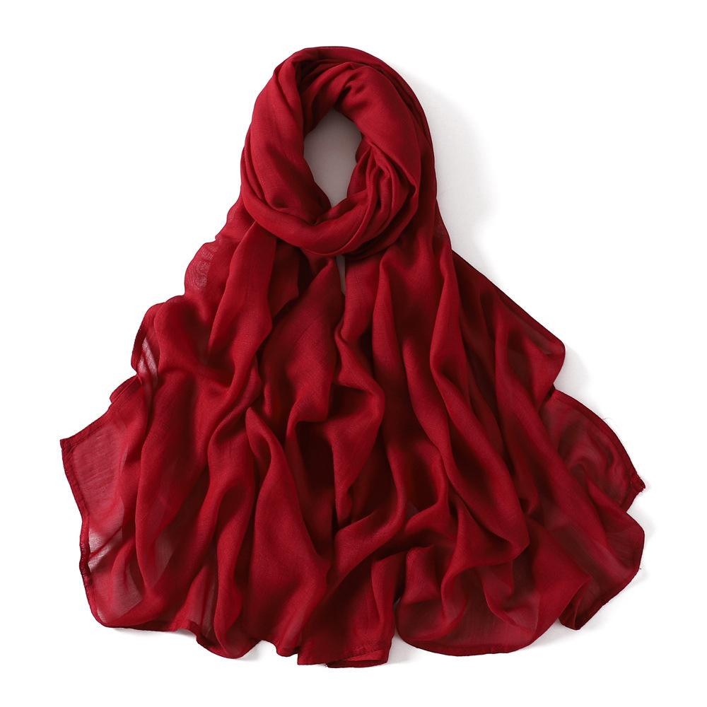 New Cotton Linen Scarf For Women Girls Students Autumn Winter Solid Color Long Scarves Soft Viscose Shawl Female Wrap Shawls