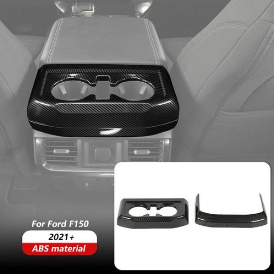 Rear Console Cup Holder Panel Trim Cover For Ford F-150 -2024 Accessories