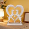 Love Heart Dogs Statue, 3D Printed Puppy Sculpture, Romantic Dogs Figurine Desktop Heart Ornament, Gift for Dog Lovers Room Table Shelf Decor