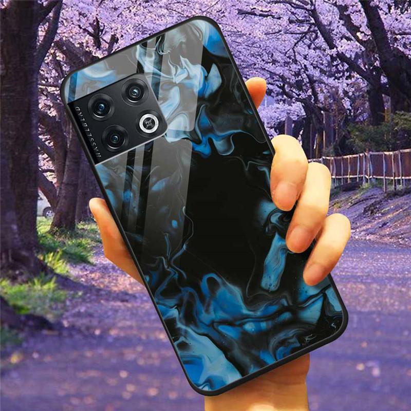 Für OnePlus 10 Pro 5G Hülle 6,7'' Gehärtetes Glas Sternenmarmor Harte Rückseite für One Plus 10Pro Funda Capa Oneplus10pro Coque