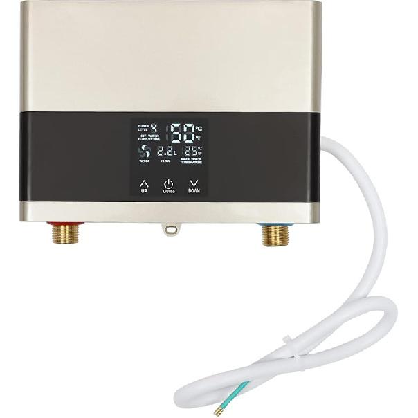 Electric Tankless Water Heater 220v 5.5kw Water Heater for Home Instant Mini Smart for Under Sink Kitchen 5500w White