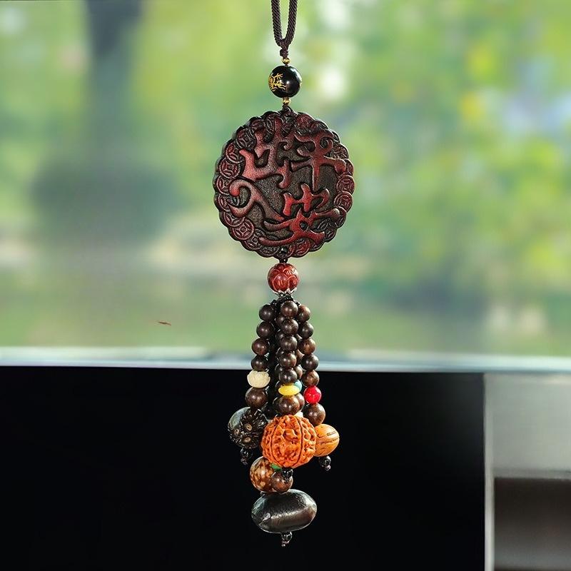 

New Model Interior Decorative Item for Baishan Auto - Walnut Car Rearview Mirror Hanger - Decorative Car Accessory Buddha bead necklace