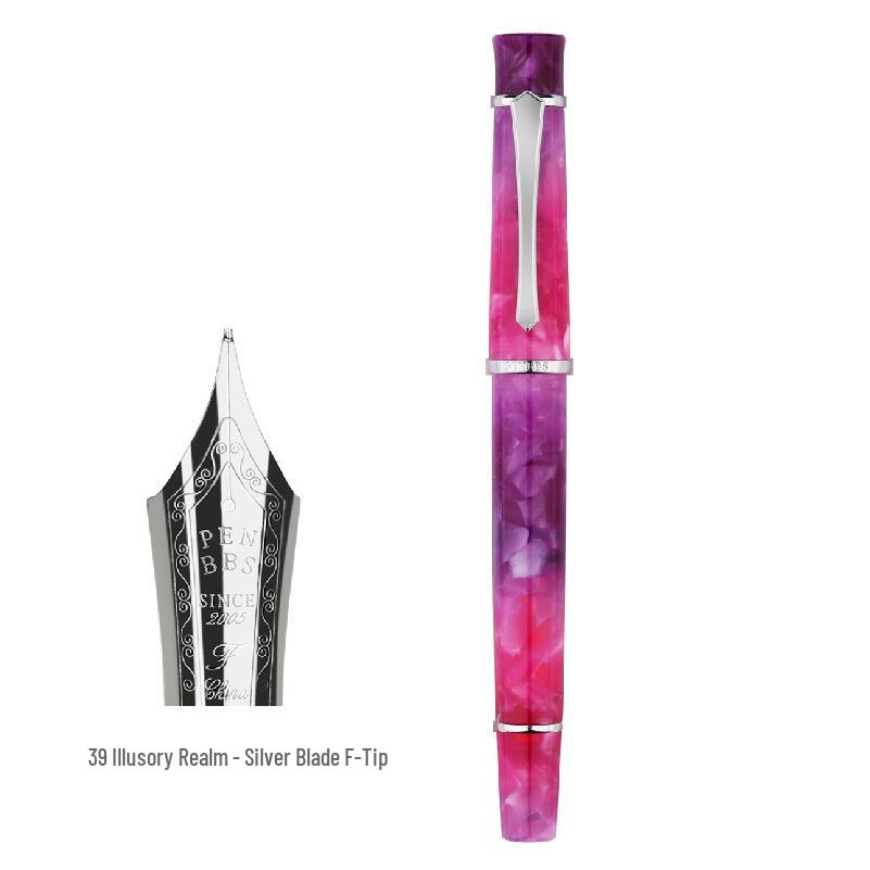 PENBBS 495 Piston Fountain Pen - Large Capacity Transparent Acrylic Unisex Writing Pen