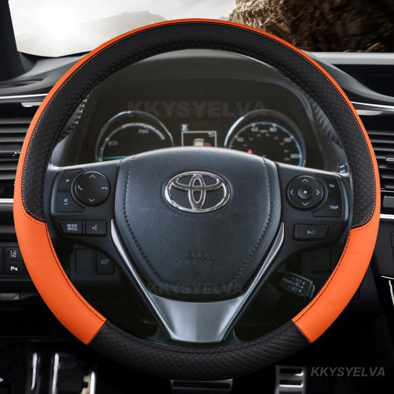 Car Steering Wheel Cover Leather For Toyota E'Z RAV4 2013- Corolla 2013-2017 Scion iM 2016 Auris 2013-2016 Auto Accessories
