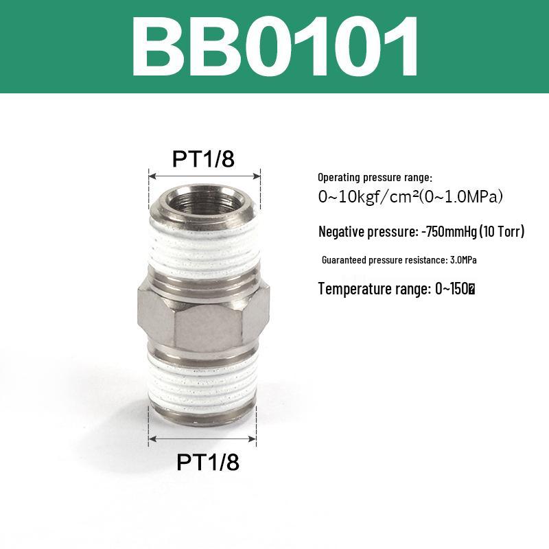 Pneumatic Threaded Straight Connector BU/BB Series