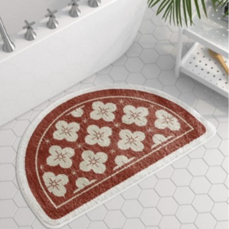 Half Circle Bathroom Anti Slip Pad Bathroom Absorbent Pad Thickened Entrance Door Floor Mat