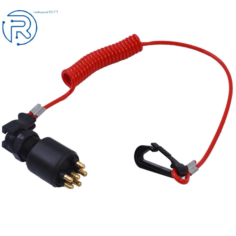 For Evinrude Johnson 175974 5005801 Ignition Key Switch W/ Safety Lanyard