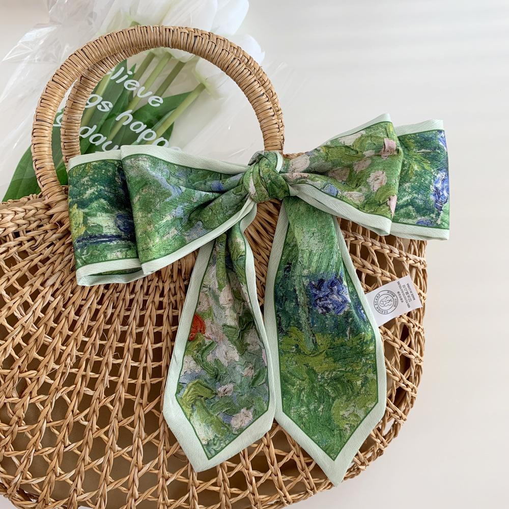 High Grade Hairband Silk Feel Neckerchief Women Scarf Long Skinny Headbands Cute Tie Scarves Luxury Print Bag Scarf For Ladies