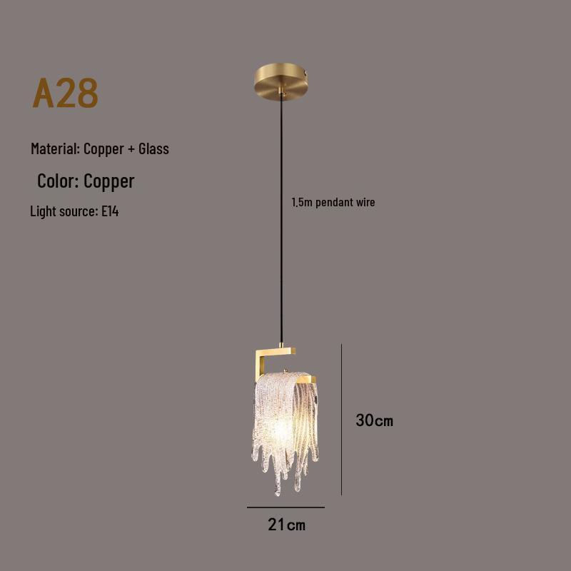 Luxury All-Copper Crystal Chandelier Pendant for Restaurants and Bedrooms