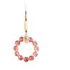 Natural Strawberry Crystal Phone Strap Snake Pendant for Girlfriend, Anti-drop Finger Ring Lanyard, Exquisite Hand-Cranked Women's Ornament