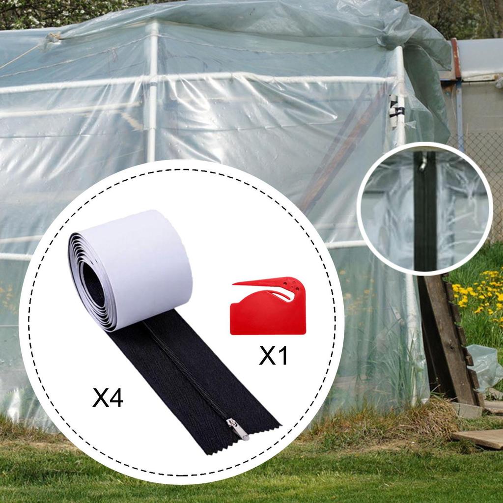4 rolovací dveře zipová sada samolepicí 7 stop dlouhá s PP fólií řezný nástroj ochrana proti prachu bariéra