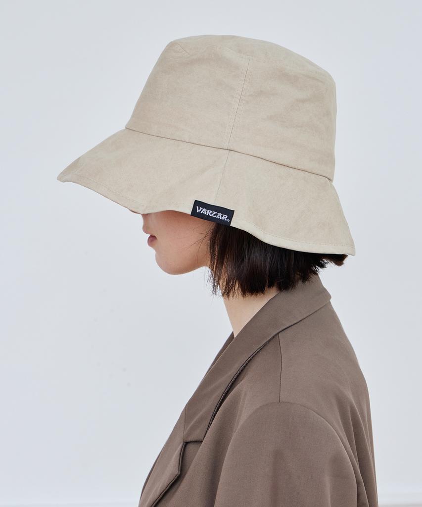 Bajal Wide Brim Washed Bucket Hat Beige