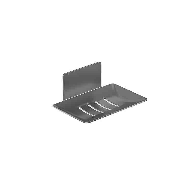 Carbon Steel Punch-Free Wall-Mounted Bathroom Storage Soap Dish, Hole-Free Adhesive Kitchen Storage Soap Holder Rack