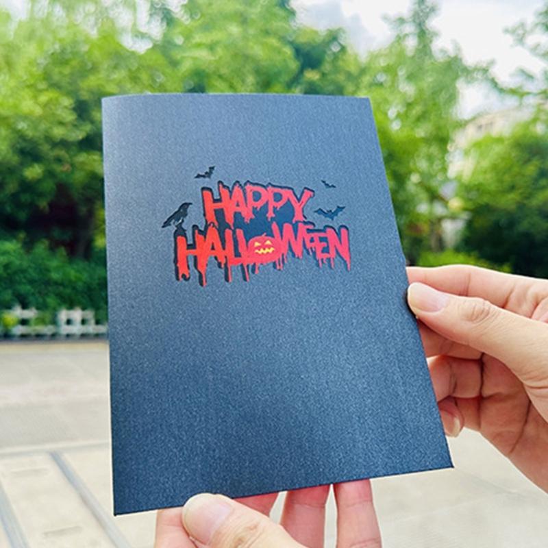 Vampires Theme 3D Standing Halloween Greeting Card Invitation Card For Eerie Celebration And Home Decoration