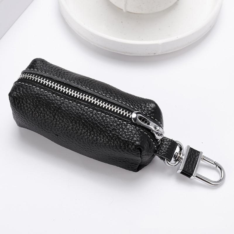 Leather Men Women Key Holder Keychain Bag Organizer Car Keys Holder Pouch Multifunctional Small Wallet Mini Purse Holder
