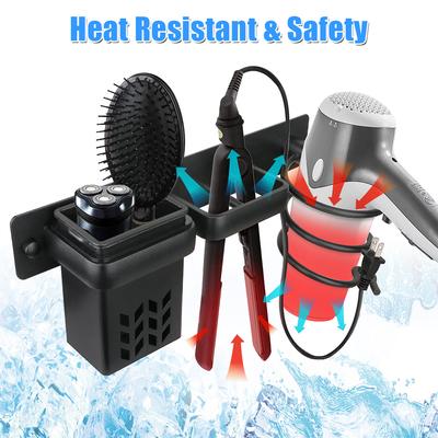 Hair Dryer Holder Rack Bathroom Hair Care Tool Wall Mounted Storage Holder Storage Box Hair Straightener Holder