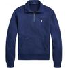 Polo Solid Color Polo Collar Half-Zip Long Sleeve Sweatshirt Men Sweatshirt Navy-Blue 710934601-009